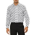 thumbnail image 1 of INSPIRE CHIC Polka Dots Shirt for Men's Pointed Collar Button Long Sleeve Shirts, 1 of 4