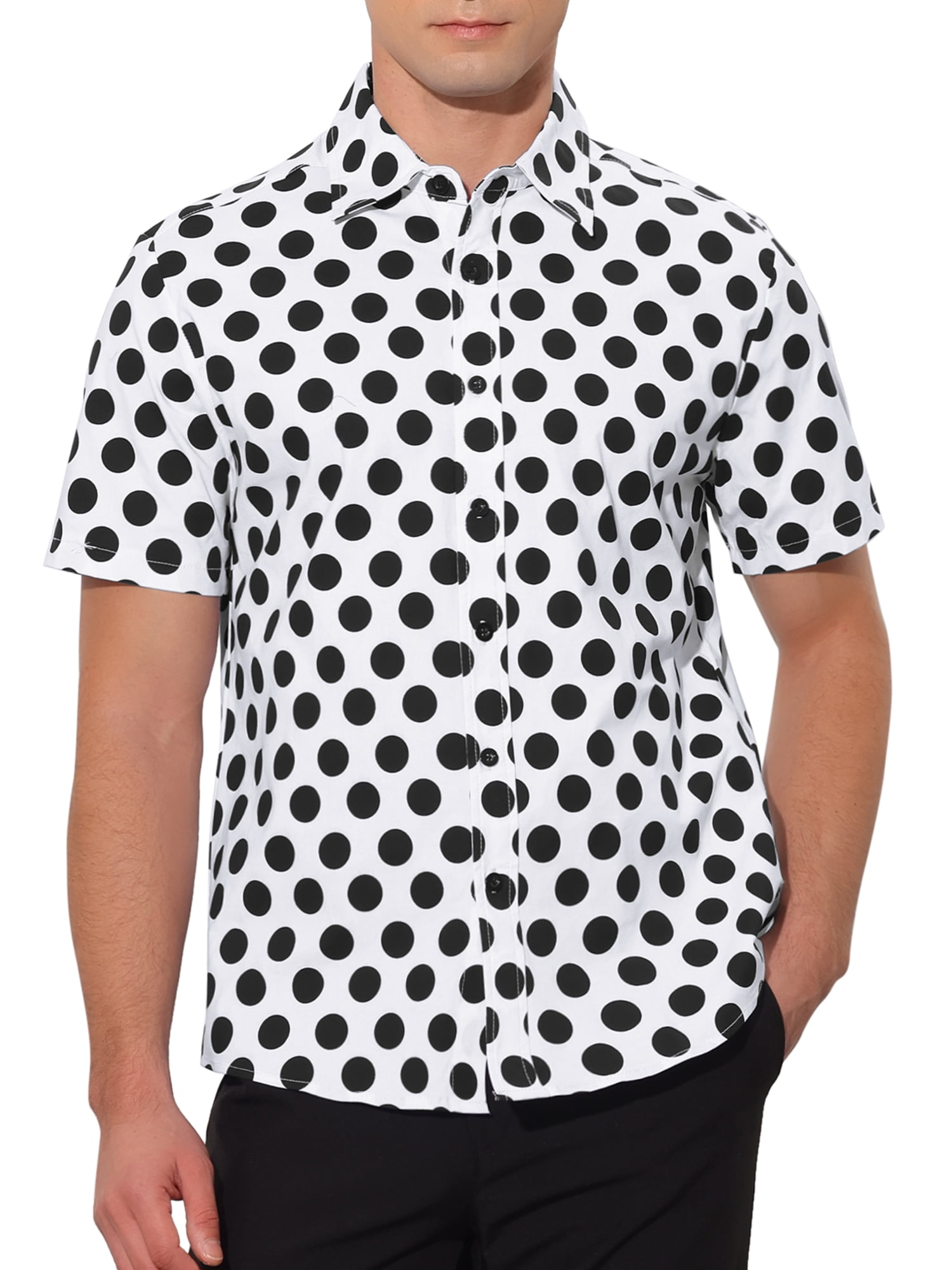 INSPIRE CHIC Polka Dots Shirt for Men's Summer Short Sleeves Dots ...