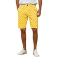 thumbnail image 1 of INSPIRE CHIC Men's Shorts Polka Dots Flat Front Summer Chino Golf Shorts 28 Yellow, 1 of 6