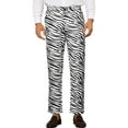 thumbnail image 1 of INSPIRE CHIC Printed Pants for Men's Straight Fit Leopard Printed Trousers 30 Black White, 1 of 5