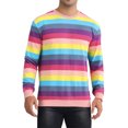 thumbnail image 1 of INSPIRE CHIC Rainbow Stripes Sweatshirt for Men's Multicolor Pullover Sweatshirt, 1 of 6