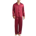 thumbnail image 1 of INSPIRE CHIC Satin Pajamas Set for Men's 2 Pieces Homewear Long Sleeve Nightshirt Casual Loungwear, 1 of 6