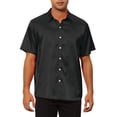 thumbnail image 1 of Lars Amadeus Satin Shirts for Men's Short Sleeves Collared Summer Button Down Shirts, 1 of 4