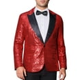 thumbnail image 1 of INSPIRE CHIC Sequin Blazers for Men's Peak Lapel Glitter Sport Coat Wedding Sparkly Suit Jacket, 1 of 5