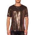 thumbnail image 1 of INSPIRE CHIC Men's T-Shirts Sequin Short Sleeve Crew Neck Nightclub Party T-Shirts S Champagne, 1 of 6