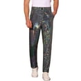 thumbnail image 1 of INSPIRE CHIC Sequins Pants for Men's Party Disco Shiny Straight Leg Trousers 38 Silver, 1 of 5