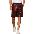 thumbnail image 1 of INSPIRE CHIC Sequins Shorts for Men's Summer Elastic Waist Party Nightout Short Pants 36 Red, 1 of 5