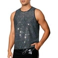 thumbnail image 1 of INSPIRE CHIC Sequins Tank Top for Men's Crew Neck Sleeveless Party Vests M Silver, 1 of 4