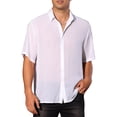 thumbnail image 1 of INSPIRE CHIC Sheer Shirt for Men's Short Sleeve See Through Tops Button Down Point Collar Clubwear Shirts, 1 of 5