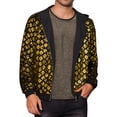 thumbnail image 1 of Argyle Sequins Jackets for Men's Long Sleeves Metallic Shiny Hooded Disco Jacket 2XL Golden, 1 of 5