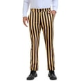 thumbnail image 1 of INSPIRE CHIC Striped Dress Pants for Men's Straight Leg Color Block Business Trousers 30 Yellow Black, 1 of 6