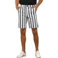 thumbnail image 1 of INSPIRE CHIC Striped Dress Shorts for Men's Summer Regular Fit Flat Front Chino Shorts 30 Gray, 1 of 6