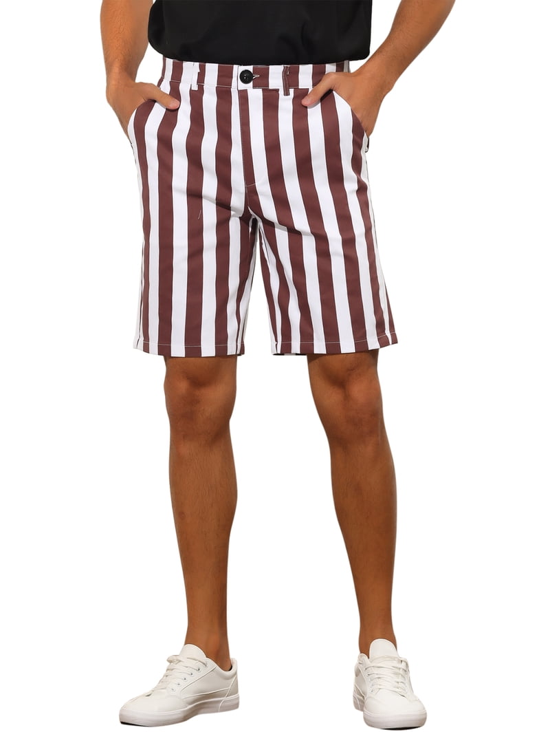 INSPIRE CHIC Striped Dress Shorts for Men's Summer Regular Fit Flat Front Chino Shorts 28 Burgundy - Walmart.com INSPIRE CHIC Striped Dress Shorts for Men's Summer Regular Fit Flat Front Chino Shorts 28 Burgundy - Walmart.com