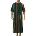 thumbnail image 1 of INSPIRE CHIC Striped Nightshirts for Men's Short Sleeves Contrast Colors Stripes Nightgown, 1 of 4