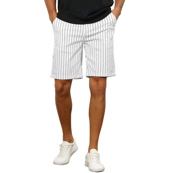 Lars Amadeus Striped Shorts for Men's Regular Fit Summer Chino Shorts Pants