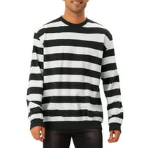 Lars Amadeus Striped Sweatshirt for Men's Crew Neck Pullover Sweatshirts