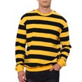 thumbnail image 1 of INSPIRE CHIC Men's Sweatshirts Contrast Stripes Crew Neck Long Sleeve Regular Fit Pullover Sweatshirt L Yellow Black, 1 of 5
