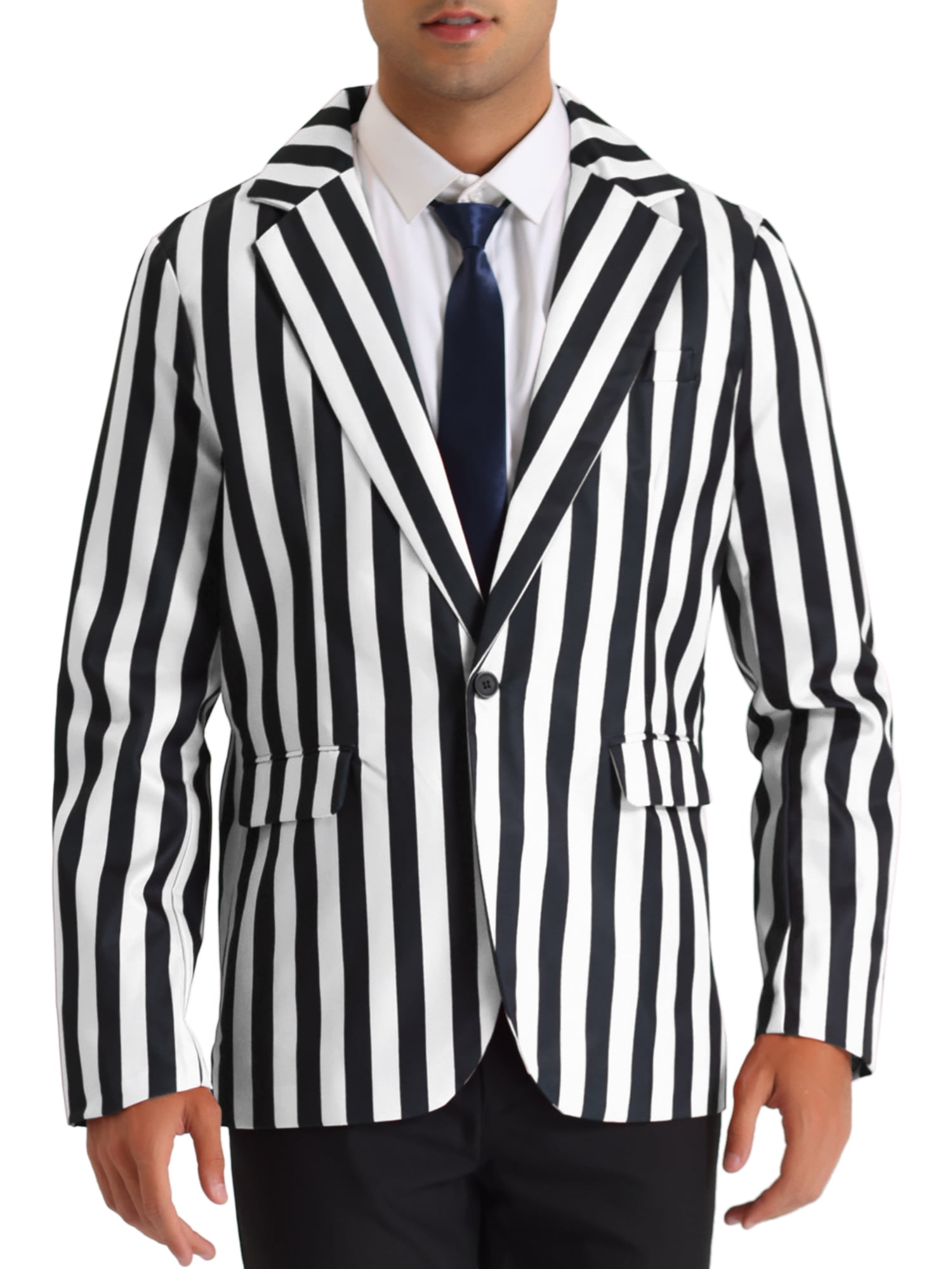 Lars Amadeus Stripes Blazers for Men s Slim Fit Single Breasted Business Sport Coats Walmart