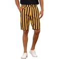 thumbnail image 1 of INSPIRE CHIC Men's Shorts Striped Flat Front Summer Chino Shorts 38 Yellow Black, 1 of 5