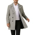thumbnail image 1 of INSPIRE CHIC Trench Coats for Men's Double Breasted Herringbone Notched Collar Winter Overcoats, 1 of 5