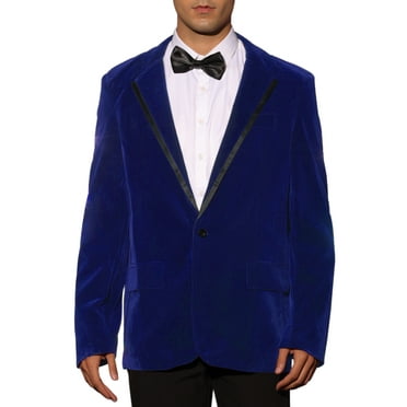 Lars Amadeus Velvet Blazer for Men's Slim Fit Single Breasted Notched Lapel Sports Coats