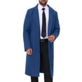 thumbnail image 1 of INSPIRE CHIC Winter Overcoat for Men's Single Breasted Notch Lapel Business Trench Coats 2XL Dark Blue, 1 of 6