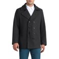 thumbnail image 1 of INSPIRE CHIC Double Breasted Coat for Men's Notched Collar Formal Classic Peacoat L Black, 1 of 6