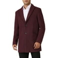 thumbnail image 1 of INSPIRE CHIC Winter Trench Coat for Men's Single Breasted Slim Fit Business Overcoats, 1 of 5