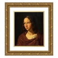 thumbnail image 1 of Lars Hansen 20x22 Gold Ornate Framed and Double Matted Museum Art Print Titled - Young Woman (1830-1840), 1 of 4