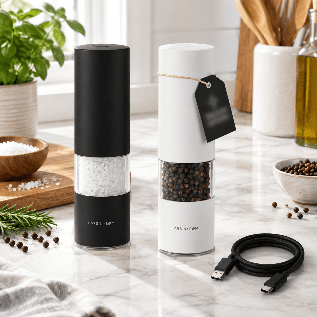 Salt Fallig Lars Nysom Electric Salt And Pepper Set -b Rechargeable Mill - Walmart.com