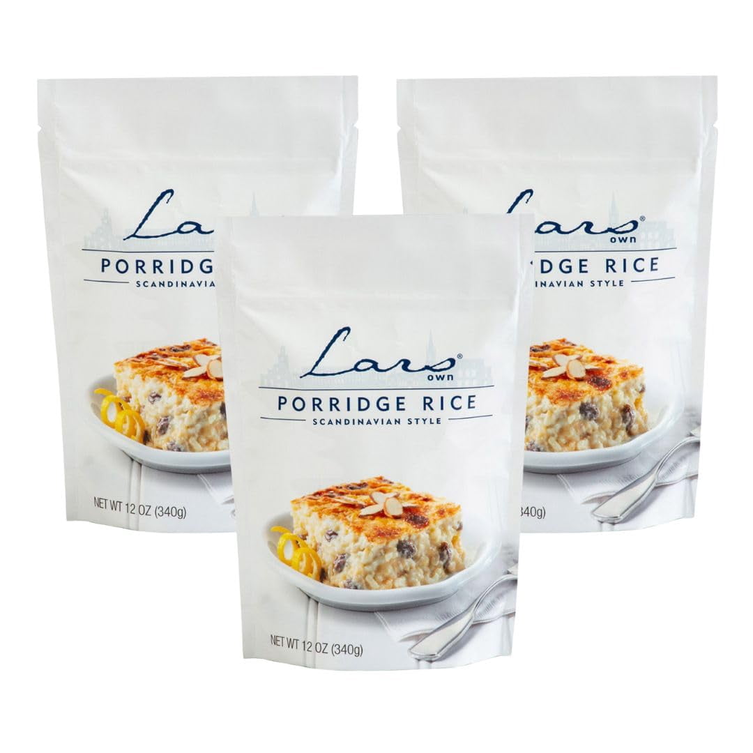 Lars Own Scandinavian Porridge Rice for Rice Pudding 12oz - 3 pack ...