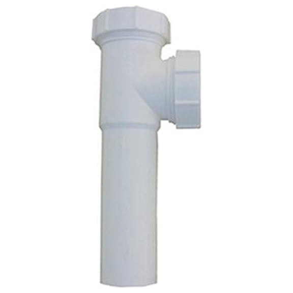 Lasco 03-4281 Lavatory/Kitchen Drain Tee, With Tailpiece, White PVC, 1-1/2 x 7 In. Slip Joint - Quantity 6