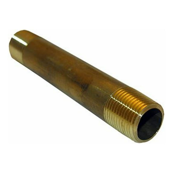 Lasco 17-9413 3/8 In. MPT x 4 In. Brass Pipe Nipple, Lead Free - Quantity 6