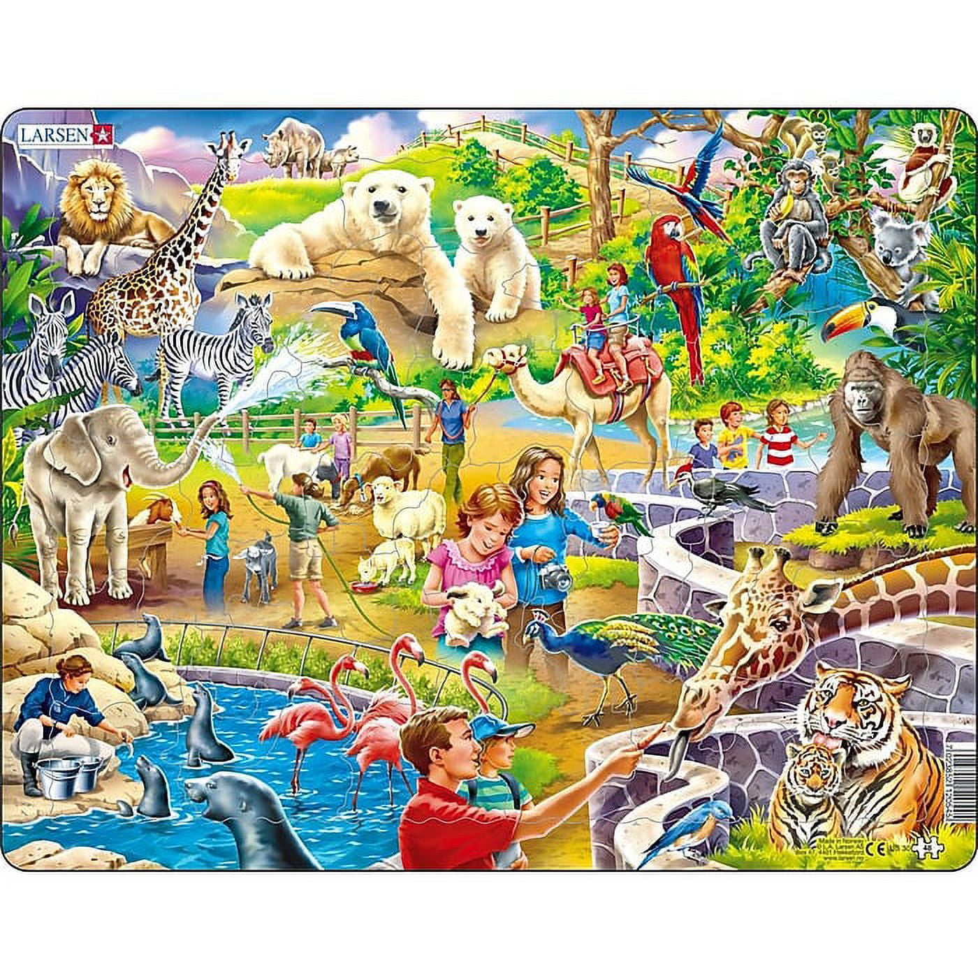 Larsen Puzzles Zoo Animals 48 Piece Children's Jigsaw Puzzle