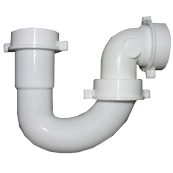 Larsen Supply 03-4231 PVC Lavatory-Kitchen Wall Drain Repair Trap- White - 1.5 in.