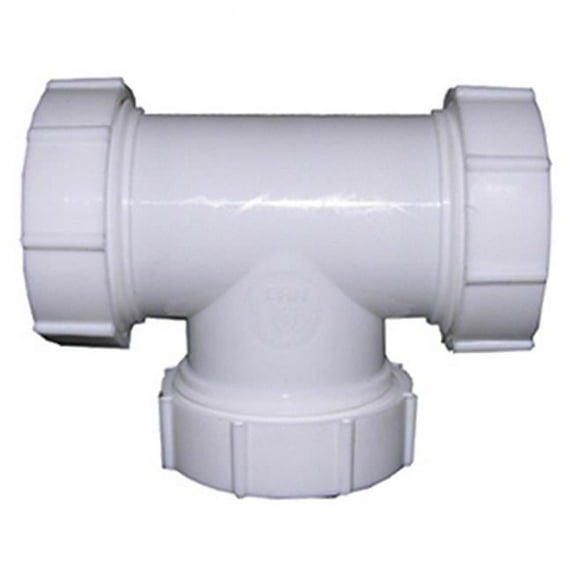 Larsen Supply 03-4277 PVC Lavatory-Kitchen Drain Tee- White - 1.5 in.