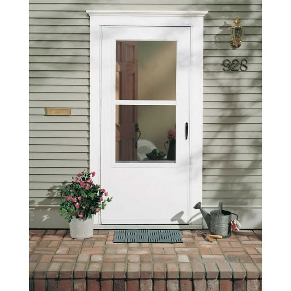 Larson 029832U 36 In. W x 80 In. H x 1 In. Thick White Self-Storing Vinyl Storm Door