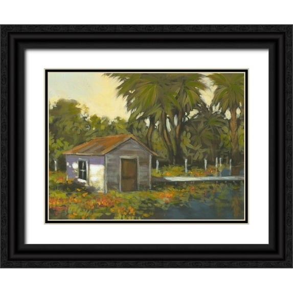 Larson 18x15 Black Ornate Wood Framed with Double Matting Museum Art Print Titled - Peaceful II