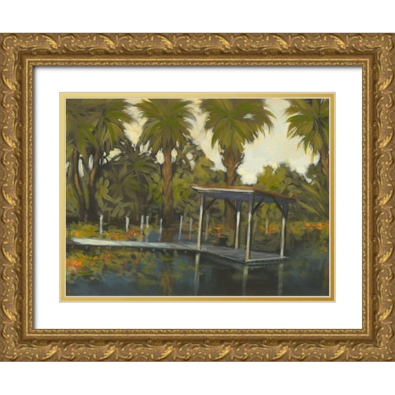 Larson 18x15 Gold Ornate Wood Framed with Double Matting Museum Art Print Titled - Peaceful I