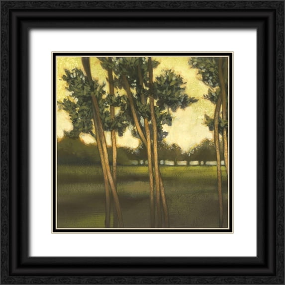 Larson 26x26 Black Ornate Wood Framed with Double Matting Museum Art Print Titled - Through the Trees I