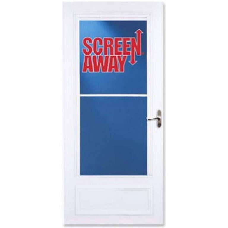 Larson 36x81-inch Screenaway Door, White Retractable Wooden Single
