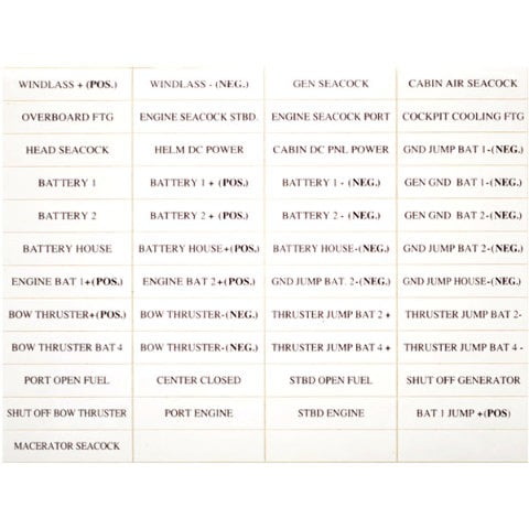 Larson Boat Breaker Panel Label Sheet  | White Stickers (48 Pc)