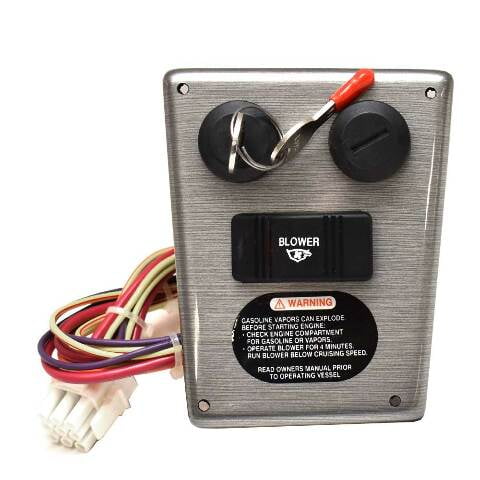 Larson Boat Dual Ignition Panel K-050-212 | 3 Position Silver Brushed