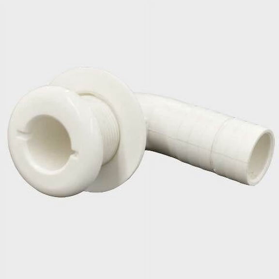 Larson Boat Elbow Thru Hull Fitting | 1 1/8" White Plastic