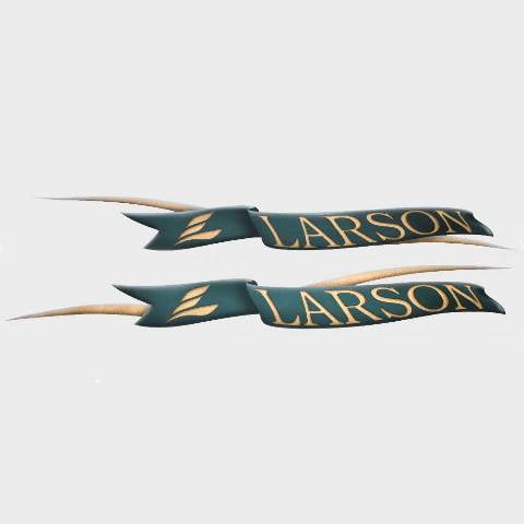 Larson Boat Graphic Decals 0572183 | 38 x 5 Inch Green Bronze (2PC)
