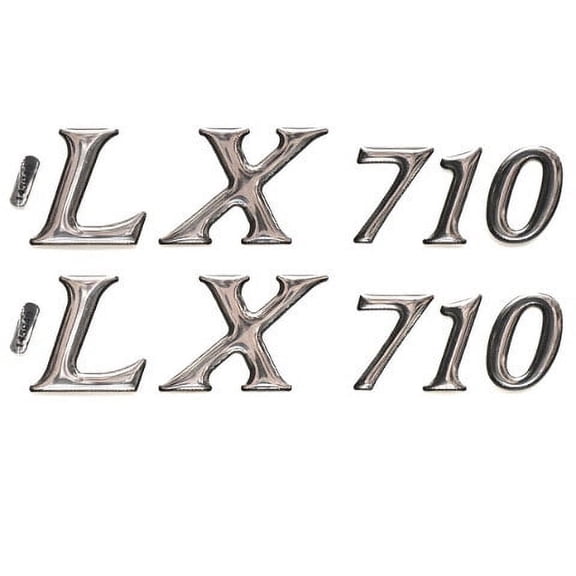 Larson Boat Raised Decals 8624-3386 | LX 710 Silver 6 3/4 Inch (Pair)