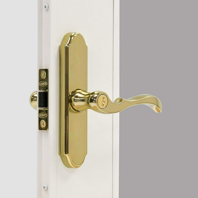 Larson Certified Storm Door M2 Mortise Handle Set with Screen Lock in Brass