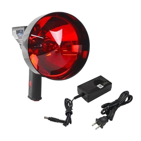 Larson Electronics RL-85-RED-5 5 Million Candlepower Handheld Rechargeable Spotlight, 5 in. Red Hunting Lens, Spot & Flood