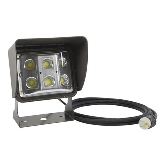 Larson Electronics LEDWP-600E-10C-515 60 watt LED Low Profile Wall Pack Light with Glare Shield & 10 ft Cord, U Bracket Mount