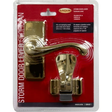 Larson Georgian Bright Brass Retrofit Handle With Decorative Finish Fits Multiple Doors